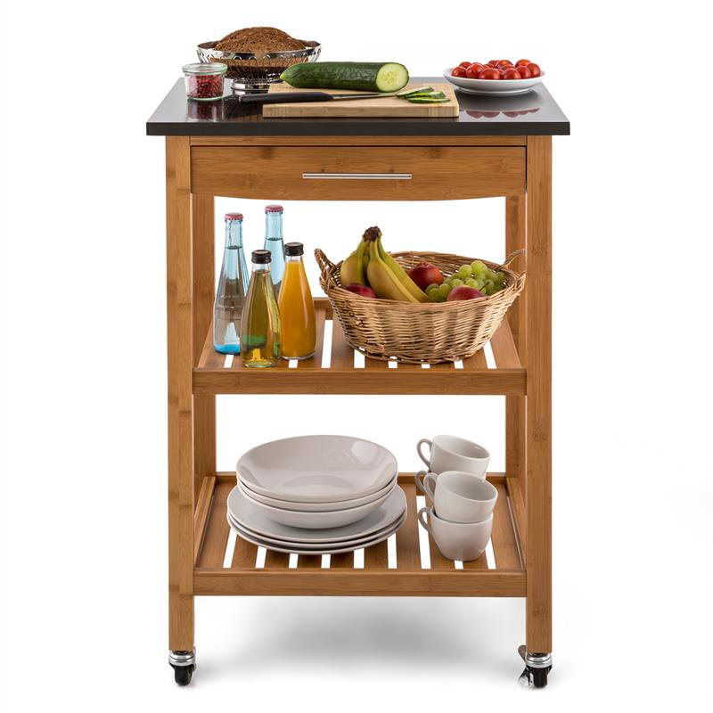Klarstein Tennessee Kitchen Trolley with Granite Top & Reviews